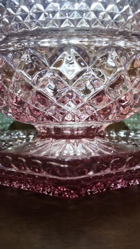 close-up detail of pink Wexford glass