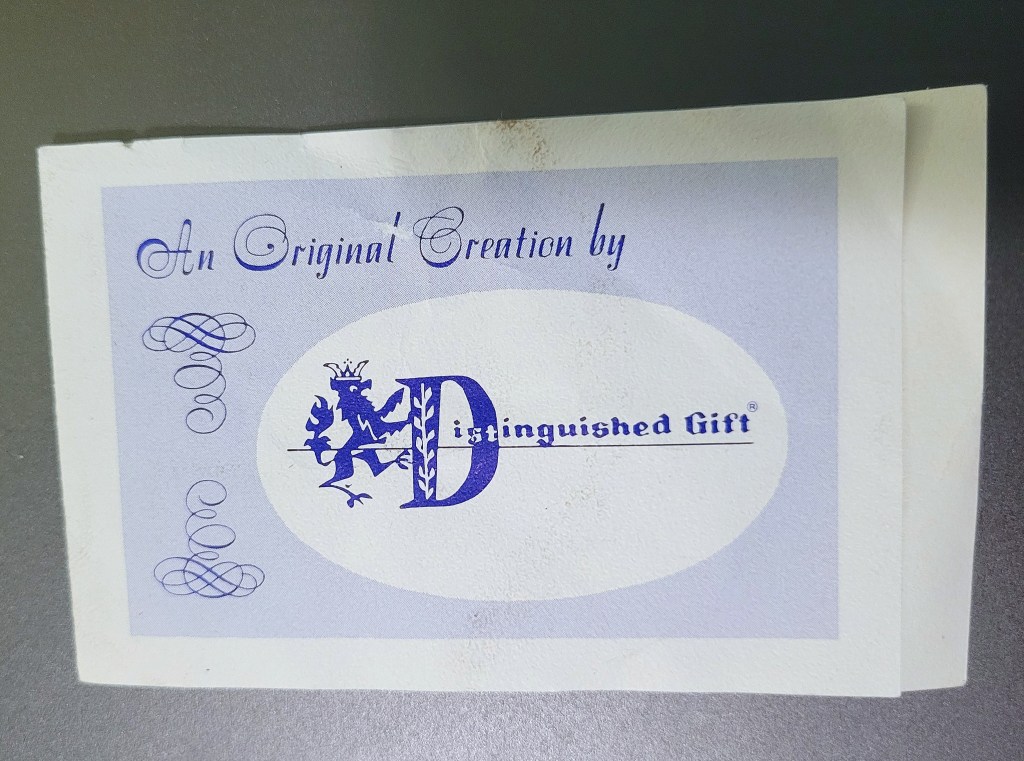 the paperwork included with a boxed set of Kingford silver-banded rocks glasses