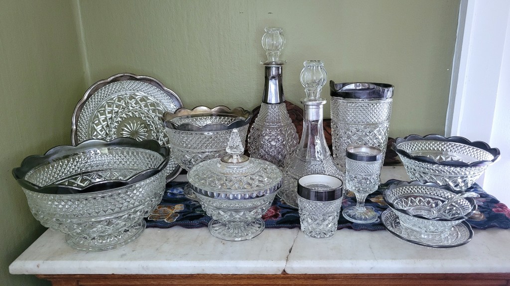 a gathering of the silver-trimmed Wexford pieces that I have acquired